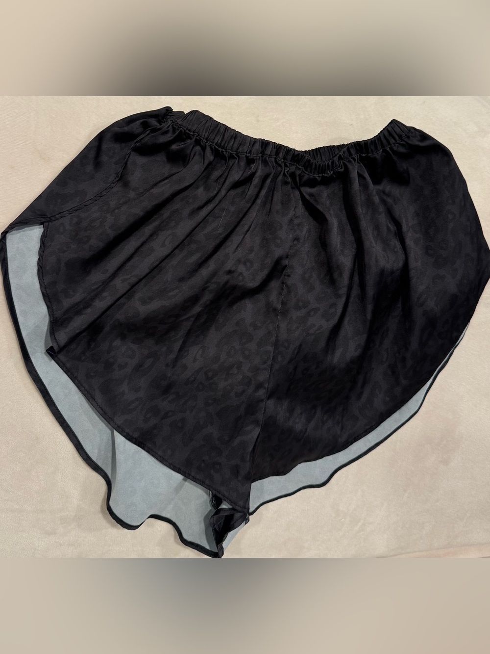 Oh Polly Black Asymmetrical Leopard-Print Overlay Skirt